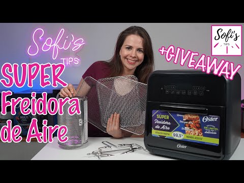 GIVEAWAY Freidora de aire OSTER negra 10 litros modelo CKSTAFOV CKSTAFOV3 unboxing, reseña 😃