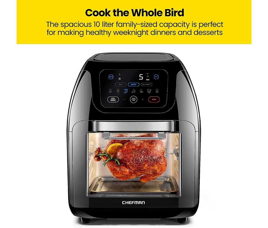 Espacio de Freidora de aire chefman 10 litros