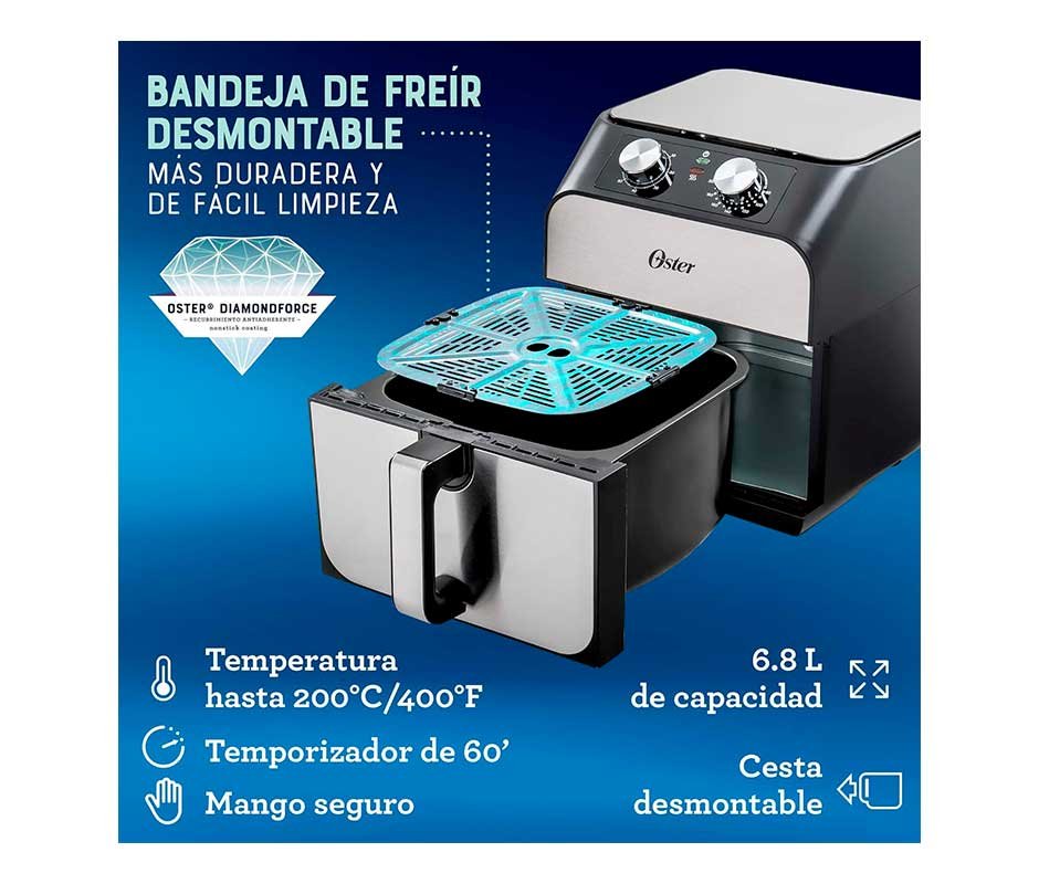 Caracteristicas de la Freidora de Aire Oster 6.8 Litros